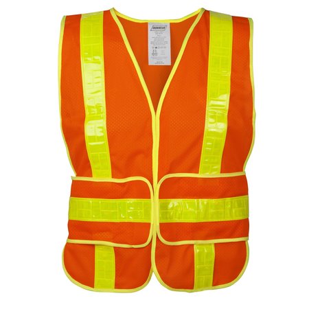 IRONWEAR Safety Vest Class 2  w/ Chevron Tape & Wraparound Hook & Loop Closure (Medium-X-Large) 1288-O-MD-XL